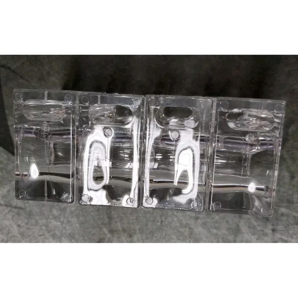 Vtg‎ Lillian Vernon Napkin Rings Holders Bud Vases Clear Lucite Modern Set of 4